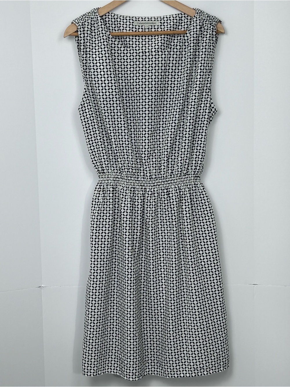 Catherine Malandrino Black White Geometric Sleeveless Dress XL